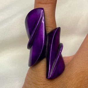 Hand Carved Deep Purple Ring